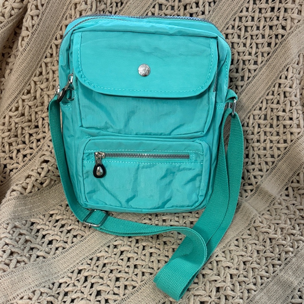 Teal/turquoise Crossbody Bag with So. Much. Storage!